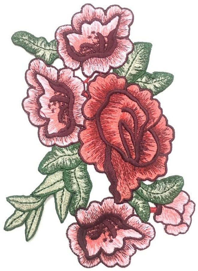 DaSync SYNC Very Big Rose Patches for Clothes 20 cm Flower Embroidery Embroidered Patch Suits Jeans Jackets Blouse Gowns Dupatta Saree Badges Bags Dresses Decoration Craft sew Stitch on Clothes - Image 1